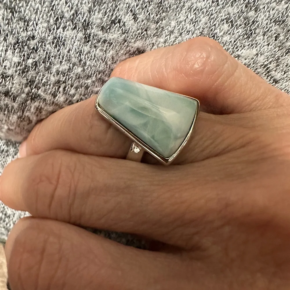 Dune Jewelry Larimar Ring sz6 Sterling Silver - Picture 8 of 8